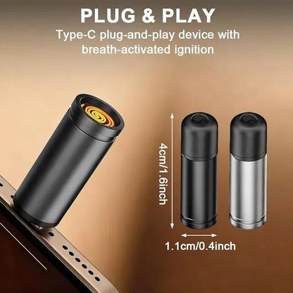 Electric Cigarette Lighter - Plug-in USB Pocket Portable Outdoor Mouth-Blow